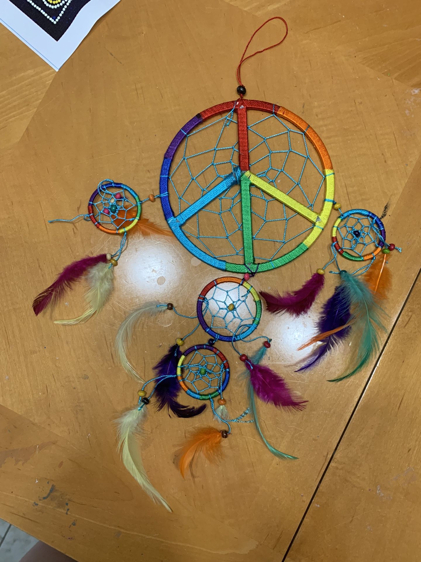 Rainbow Dreamcatcher Beaded with Feathers Coral Springs 33071