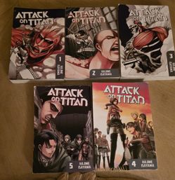 ATTACK ON TITAN 5 BOOKS SET Kodansha Comics Manga Set