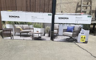 Sonoma Goods For Life Benton Wicker Loveseat & Swivel Chair For outdoor Patio