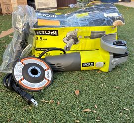 Brand New RYOBI 5.5 Amp Corded 4-1/2" Angle Grinder