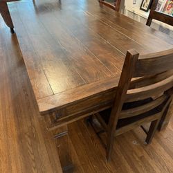 Luxurious & Sturdy Wooden Dining Table Set with 4 Chairs and 1 Bench 