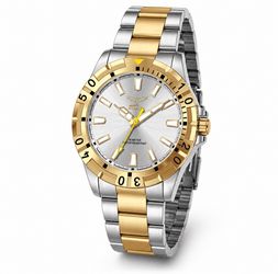 Invicta Pro Diver Quartz 30m Two-Tone SS Bracelet Silver Dial 43mm