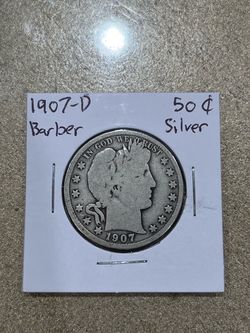 1907-D Barber Silver Half Dollar
