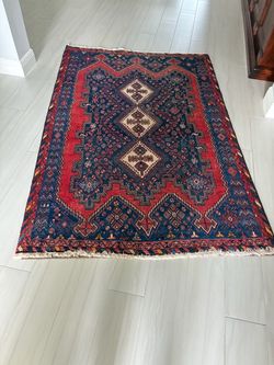 Vintage Persian Wool Area Rug – 7’ x 5’7” – Kerman/Shiraz Style