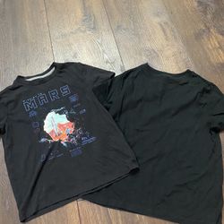 Lot Of 2 Boys Black T Shirts Size 6/7 By Old Navy #21