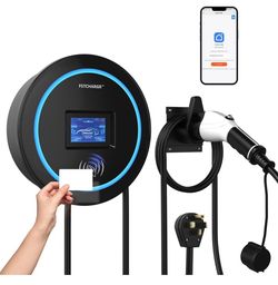 EV Charger Level 2, 32 amp Indoor/Outdoor Electric Car Charger, NEMA 14-50 EV Charger Plug or Hardwired, UL/Energy Star WiFi Enabled EVSE Level 2 Char