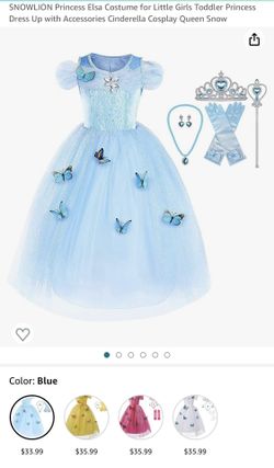 New Girls Princess Style Frozen Cinderella Dress Set Halloween
