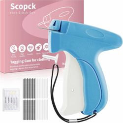 Handheld Stitch Tag Gun (Blue) for Clothes - Includes Needles & 1000 Fasteners