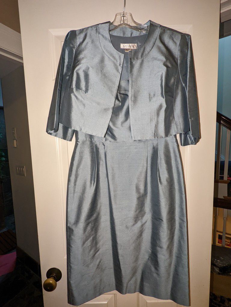 Kay Unger Silk Dress And Matching Jacket
