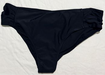 Catalina Black Bikini Bottom Ruched Side Stretch Swimwear sz 3X NEW nwot