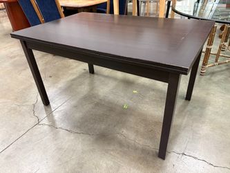 Deep Espresso Extending Wooden Dining Table with Internal Pocket Leaves