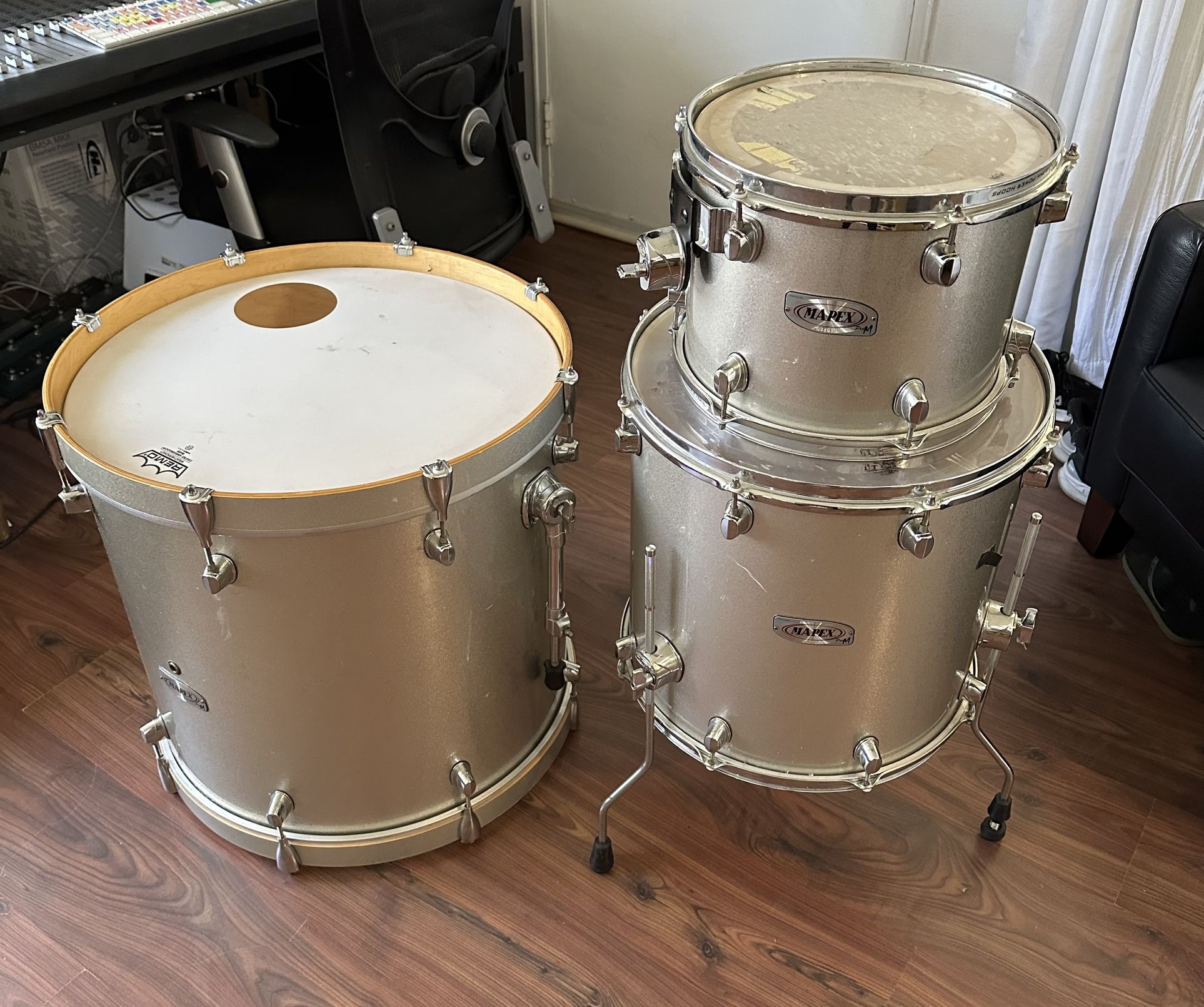 Mapex All Maple Pro M Platinum Sparkle Lacquer Drum Set 3 pieces 