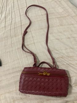 maroon vanity bag