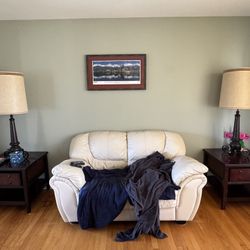 Couch, End tables, lamps