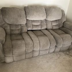 Gray Recliner Sofa