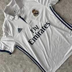 Vintage Adidas White Real Madrid Jersey 
