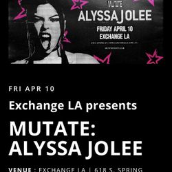 ALYSSA JOLEE SATURDAY APRIL 10 TICKETS 