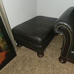 BERNHARDT LEATHER SOFA & Ottoman 