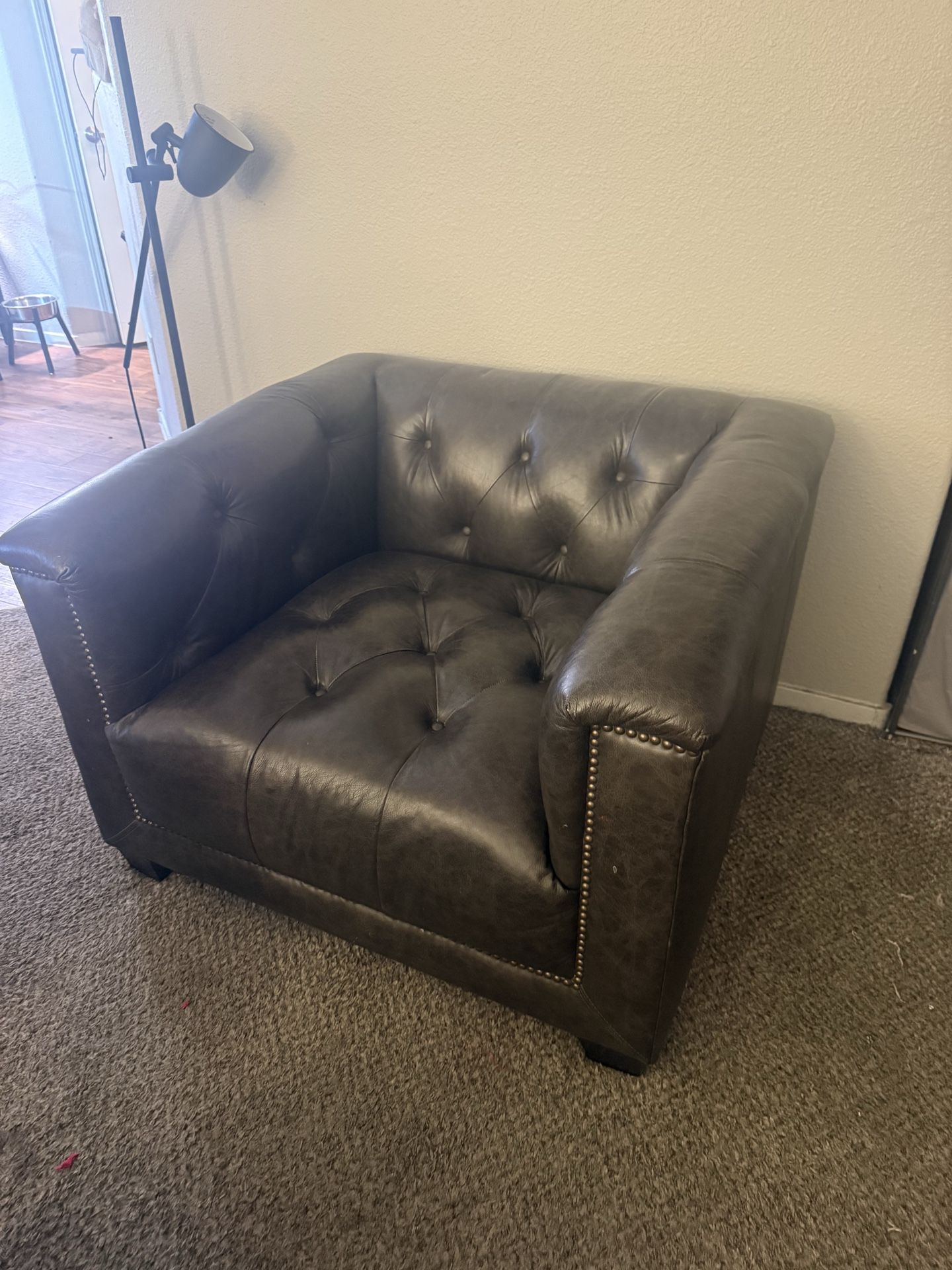 Leather brown couch