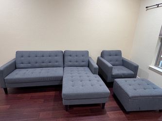 4 days only! Comfy modern gray sofa set ONLY $250!