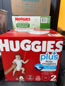 Huggies Little Snugglers Plus Diapers Size 2, 174 Count