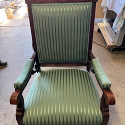 Reupholstered antique 1920s rocking chair