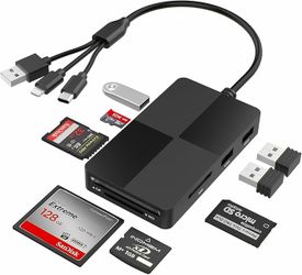 8-in-1 Memory Card Reader with 3 USB Ports