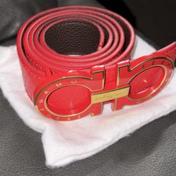Red Ferragamo belt