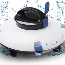 Cordless Robotic Pool Cleaner, 140Mins Automatic Pool Vacuum, Dual-Motor, Stronger Power Suction, 250μm Fine Filter Ideal Pool Vacuum for Inground or 