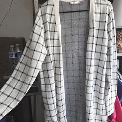 Womens Cardigan, Beige And Black, XL