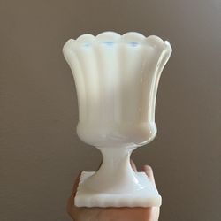 Milk Glass Vintage Pedestal Vase