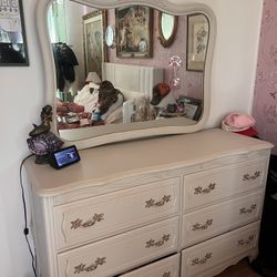 French Provincial Dresser With Mirror 