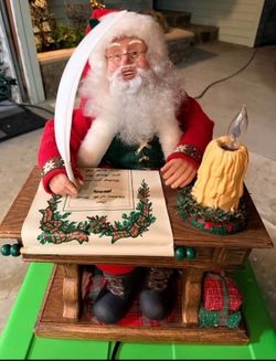Animated Vintage Writing Santa w/ original box