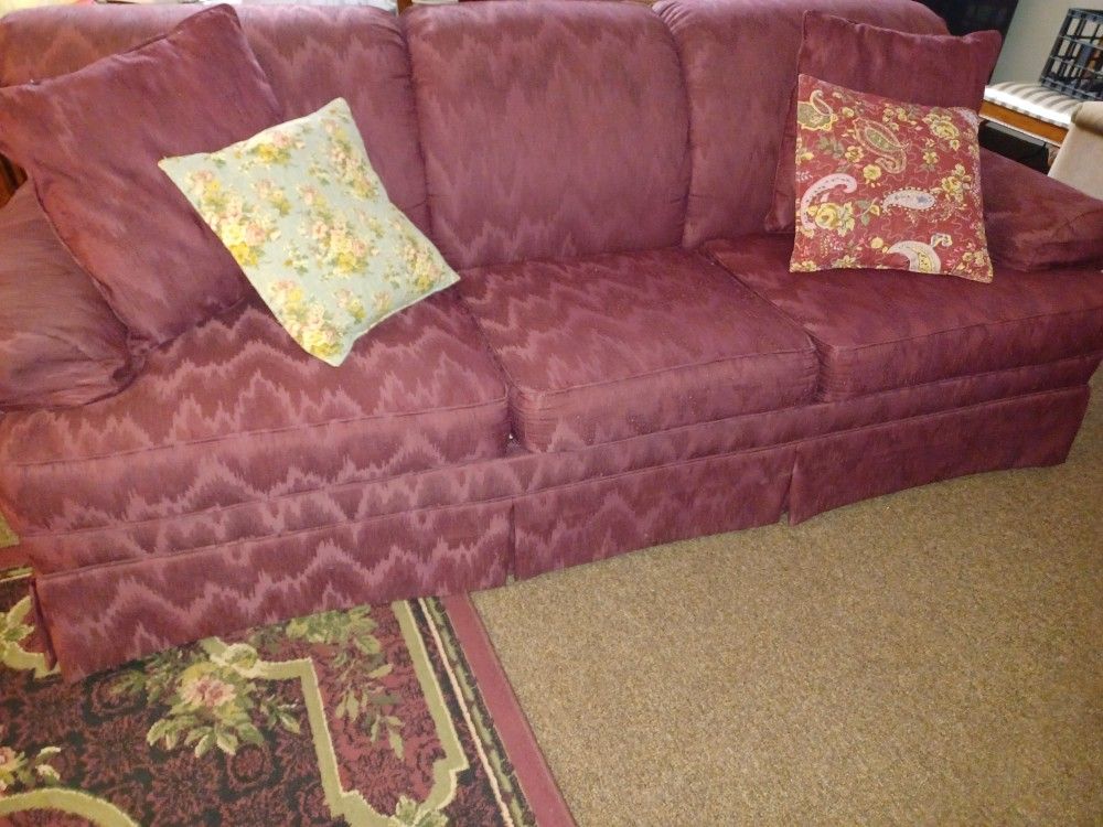 Ashley Flexsteel Burgundy Sofa Couch Set