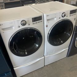 Lg Front Load Washer And Electric Dryer Set On Pedestal Comes With Warranty We Finance 