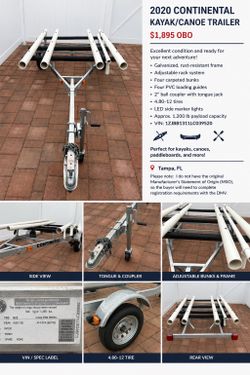 2020 CONTINENTAL KAYAK/CANOE TRAILER