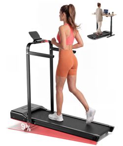 Walking Pad Treadmill with Handle,9% Manual Incline 3-in-1 Folding Treadmills for Home Small Space,3.0HP Quiet Under Desk Treadmill with Remote & APP 