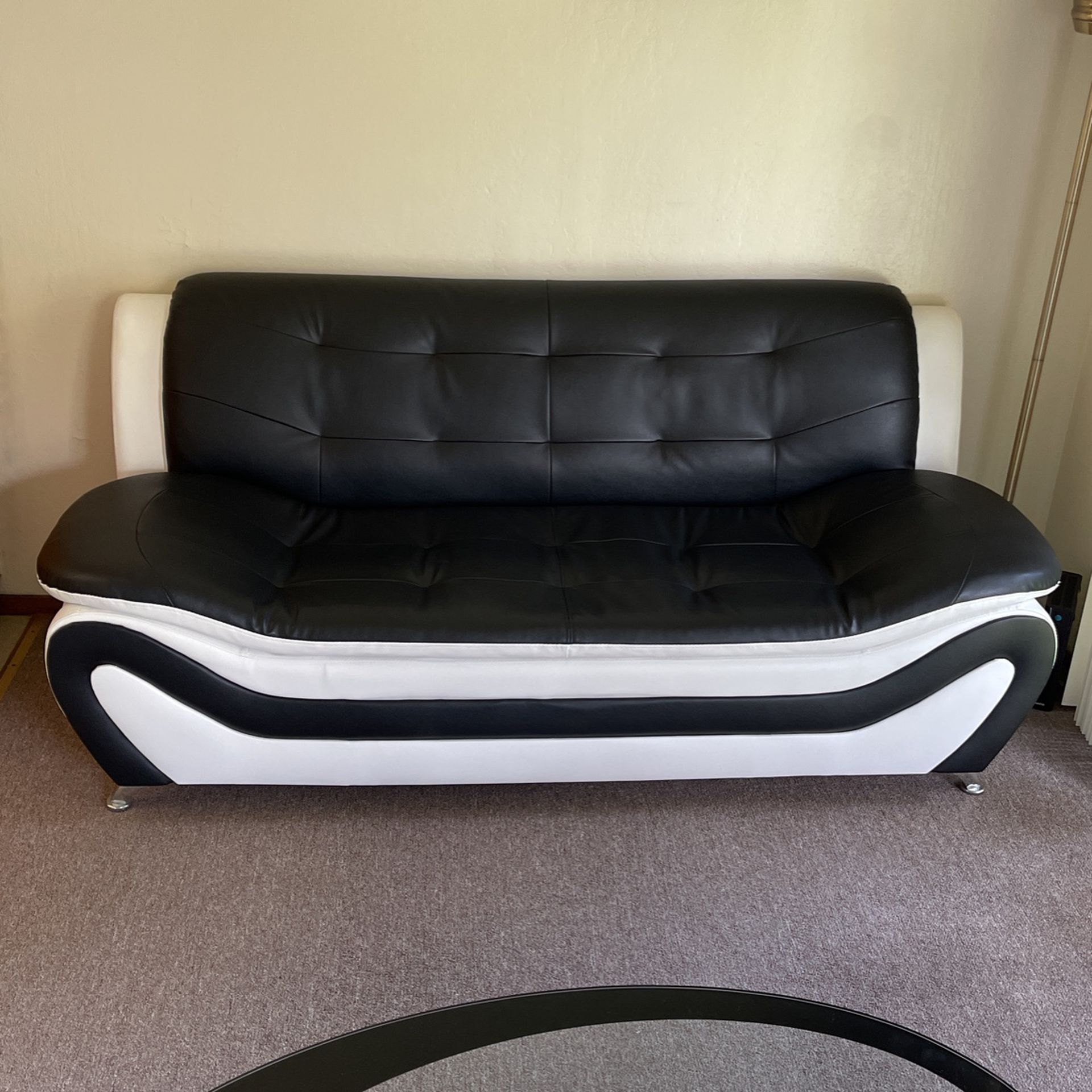 Modern Faux Leather Sofa 