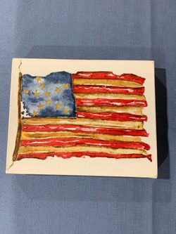 ORIGINAL on Canvas  American Flag  Ft McHenry inspire Scott Key Nat’l Anthem