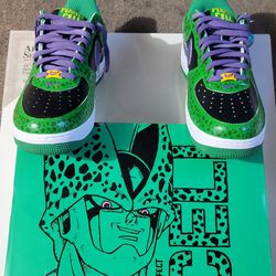 Nike Air Force 1 Custom Dragon Ball Z Perfect Cell Sneakers 