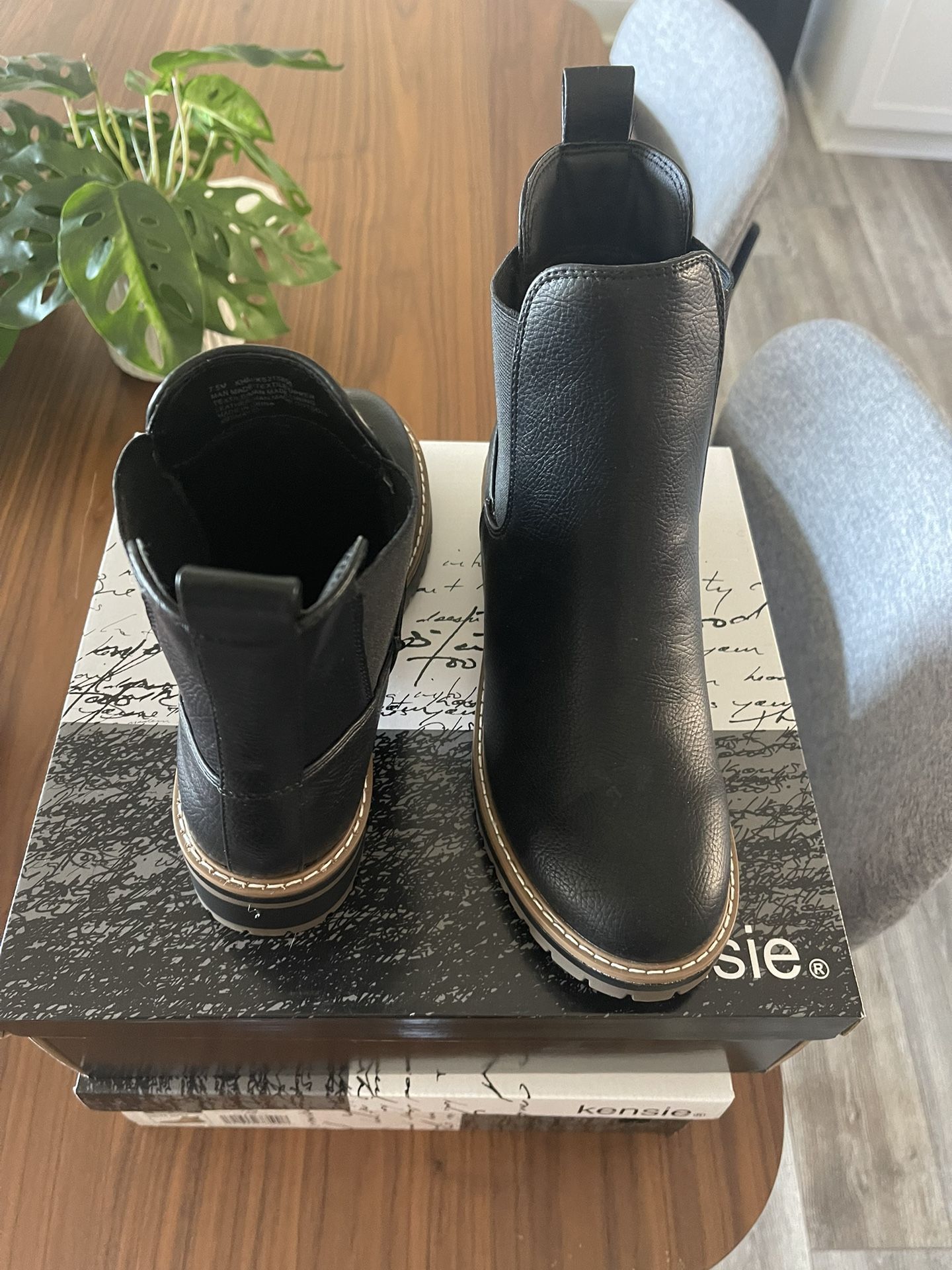 NEW Black Leather Kenzie Boots