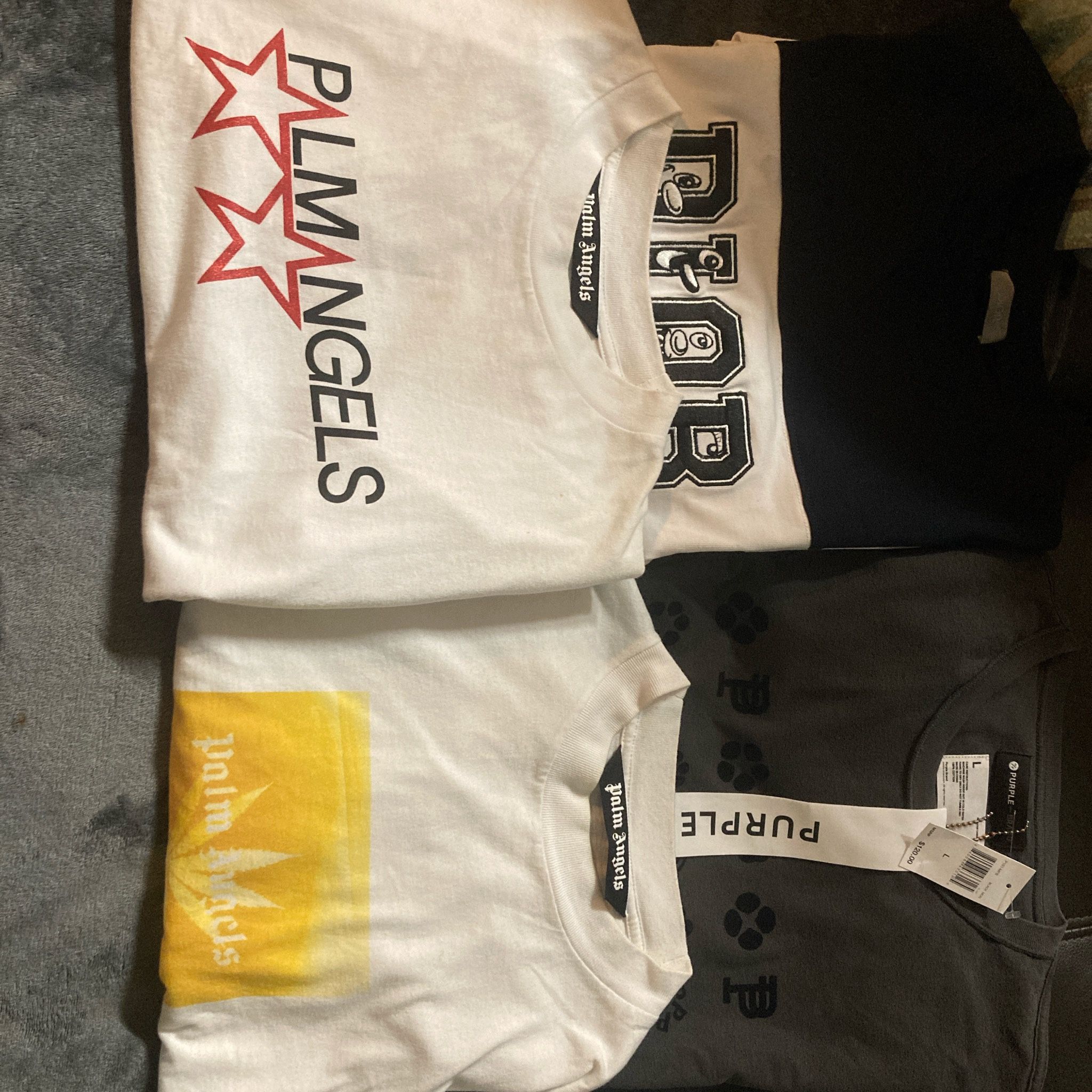 Dior ,2x Palm Angel , Purple (4 Shirt Bundle )