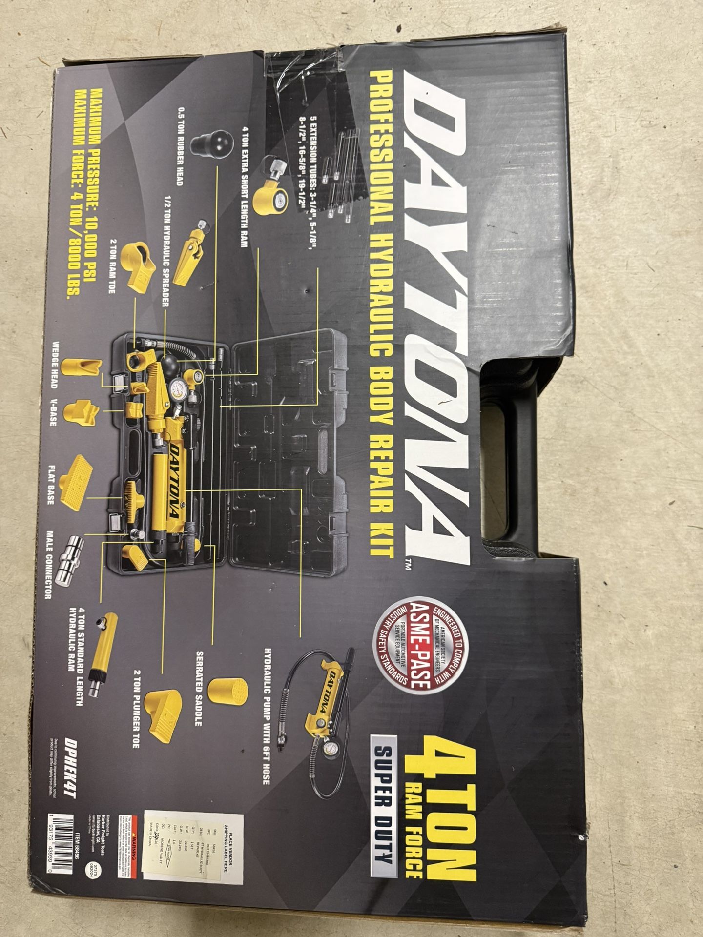 DAYTON 4 TON PROFESSIONAL HYDRAULIC BODY REPAIR KIT