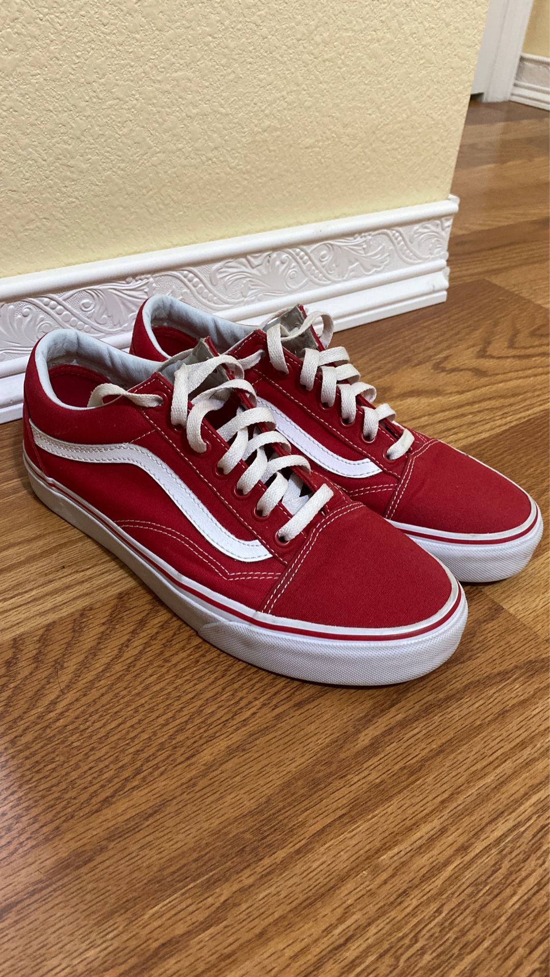 Red vans shoes