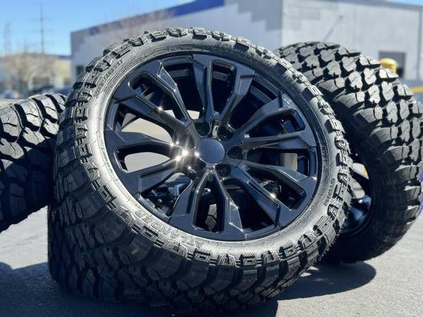 22" NEW Wheels Rims Tires Chevy Silverado 1500 Tahoe Suburban GMC Sierra Chevrolet Cadillac Escalade Yukon Denali Avalanche 285/45R22 33” TPMS