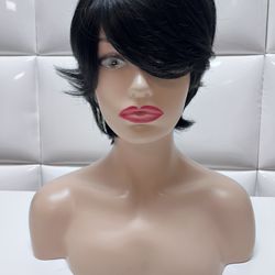 Natural Human Hair Wig-Black Color-brand New $50-peluca De Pelo Natural Color Negro Nueva