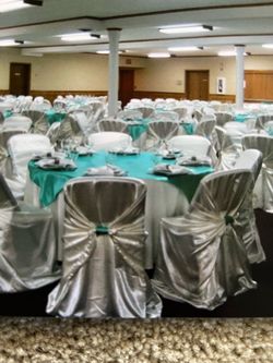 30 Satin green tablecloths 57in x57in!!!
