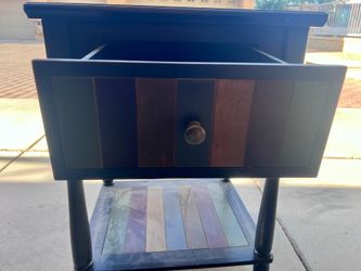 Black Wood End/Bedside Table Night Stand
