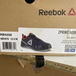 SIZE 10 Reebok Steel Toe Slip Resistant Work Shoes
