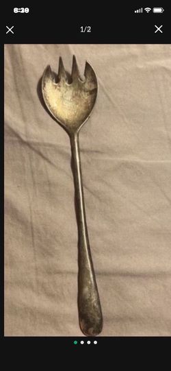 Italian Silver Plated Serving Serving Spoon/ Spork 9"